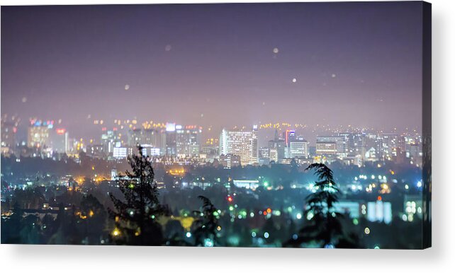 Lights Acrylic Print featuring the photograph San Jose California City Lights Early Morning by Alex Grichenko