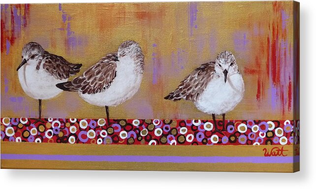 Sandpipers Acrylic Print featuring the painting Sandpipers on the Emerald Coast by Tammy Watt