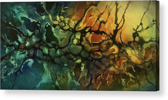 Abstract Art Acrylic Print featuring the painting Search 1 by Michael Lang