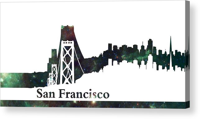 San Francisco Acrylic Print featuring the digital art Skyline San Francisco 2 by Alberto RuiZ