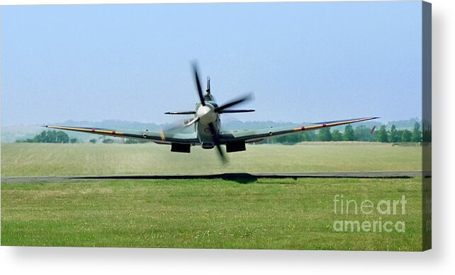 Spitfire Acrylic Print featuring the photograph Spitfire Surprise  close up by Martin At Gemini Pictures