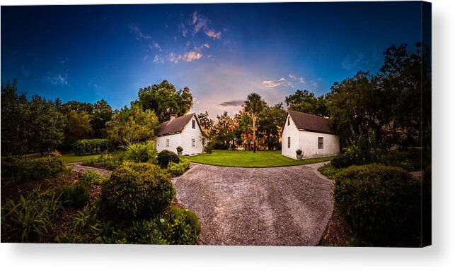 Cassina Garden Club Acrylic Print featuring the photograph Sunset at the Tabby Slave Quarters by Chris Bordeleau
