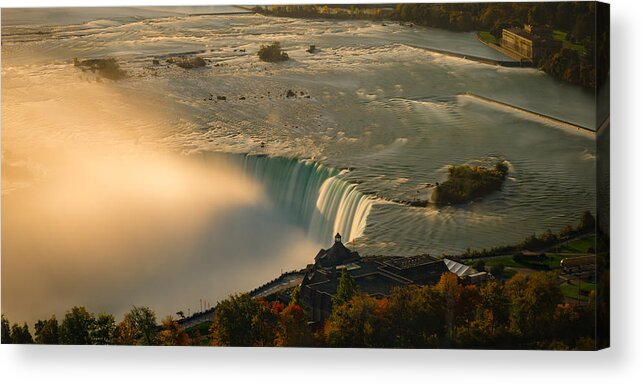 Niagara Falls Acrylic Print featuring the photograph The Golden Mist of Niagara by Mark Rogers
