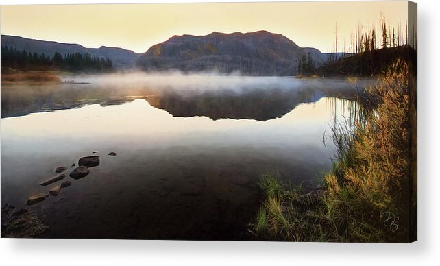 Flat Tops Wilderness Acrylic Print featuring the photograph Trappers Lake Sunrise by Debra Boucher