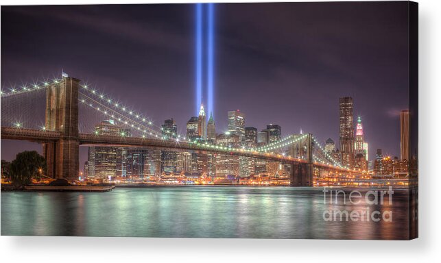 Clarence Holmes Acrylic Print featuring the photograph Tribute in Light III by Clarence Holmes