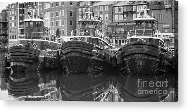 Boat Acrylic Print featuring the photograph Tug Boat Alley Portsmouth New Hampshire by Edward Fielding