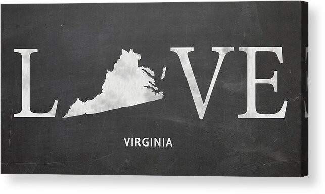 Virginia Acrylic Print featuring the mixed media VA Love by Nancy Ingersoll