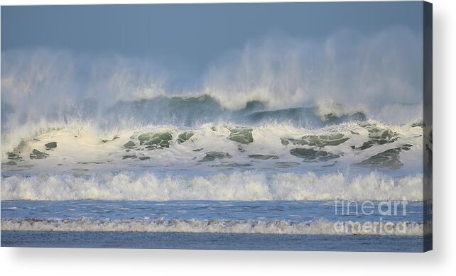 Background Acrylic Print featuring the photograph Wind swept waves by Nicholas Burningham