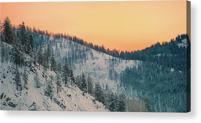 Mountain Acrylic Print featuring the photograph Winter Mountainscape by Troy Stapek