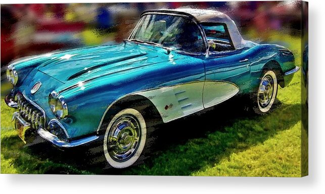 Chevy Acrylic Print featuring the digital art 1959 Chevrolet Corvette by David Manlove