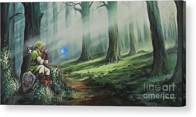 Landscape Acrylic Print featuring the painting A Song for Navi by Joe Mandrick