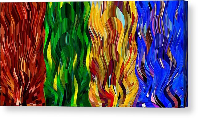 Fire Acrylic Print featuring the digital art Colored Fire by David Manlove