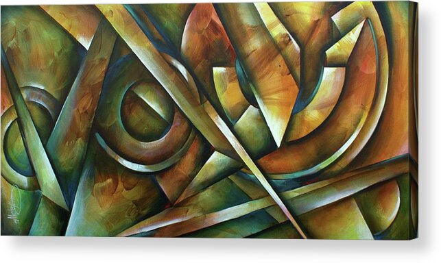 Geometric Acrylic Print featuring the painting Edges by Michael Lang