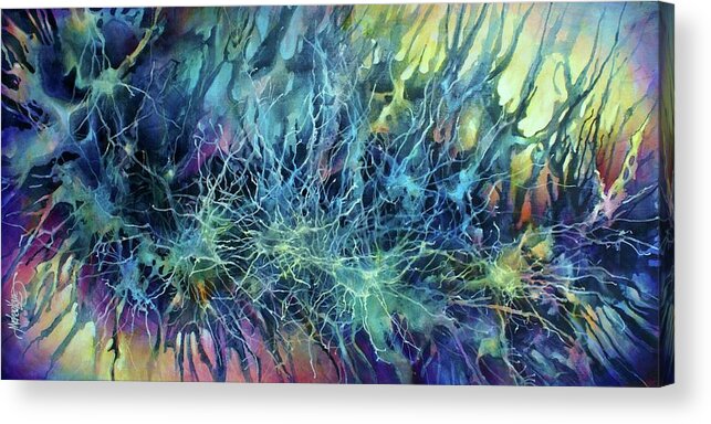 Abstract Acrylic Print featuring the painting Exodus by Michael Lang