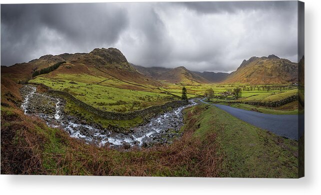 Scenics Acrylic Print featuring the photograph Kettle Crag & Langdales, Lake District by H Matthew Howarth [flatworldsedge]