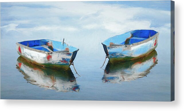 Boats Acrylic Print featuring the photograph Make it a Double Painting by Debra and Dave Vanderlaan