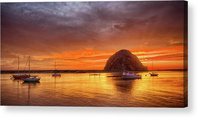  Acrylic Print featuring the photograph Morro Rock Sunset by Bruce McFarland