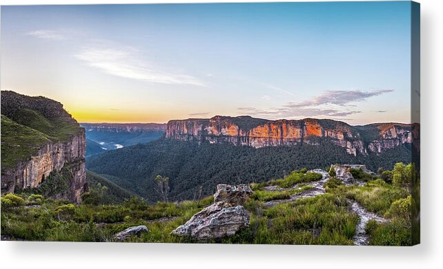 Blue Mountains Acrylic Print featuring the photograph Pierces Dawn by Mark Lucey