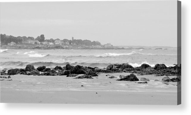- Pirates Cove - Black And White - Rye Nh Acrylic Print featuring the photograph - Pirates Cove - Black and White - Rye Nh by THERESA Nye