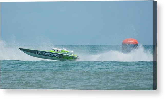 Superboat Acrylic Print featuring the photograph Racing Powerboat Fastboys by Bradford Martin
