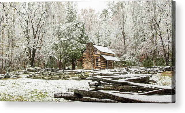 Snow Acrylic Print featuring the photograph Rare October Snow by Marcy Wielfaert
