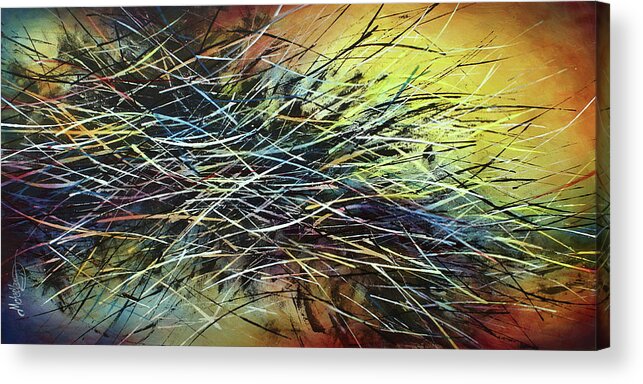 Abstract Acrylic Print featuring the painting Shifting by Michael Lang