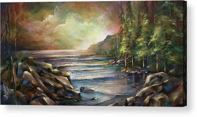 Landscape Acrylic Print featuring the painting Shoreline by Michael Lang