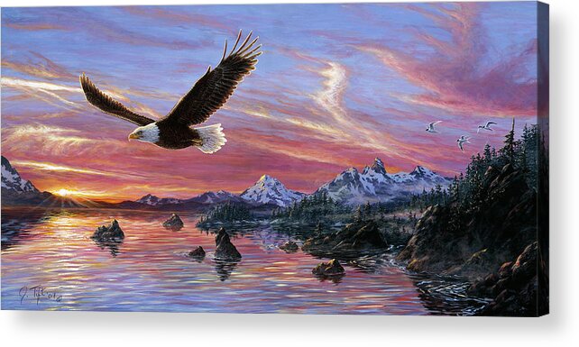 Silent Wings Of Freedom Acrylic Print featuring the painting Silent Wings Of Freedom by Jeff Tift