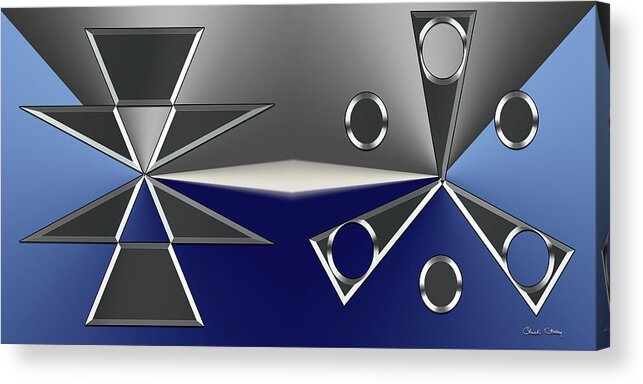 Silver Designs 2 And 3 Acrylic Print featuring the digital art Silver Designs 2 and 3 by Chuck Staley