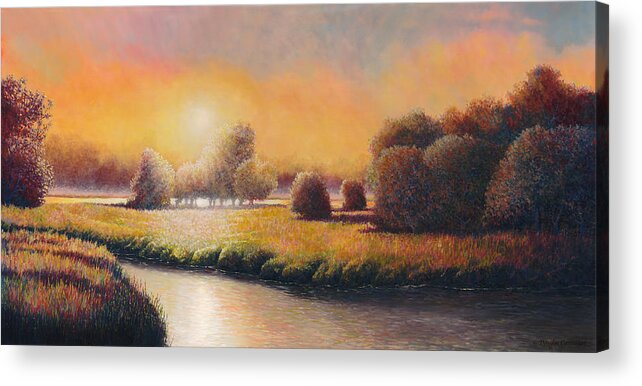 Landscape Acrylic Print featuring the painting Sunset Serenity by Douglas Castleman