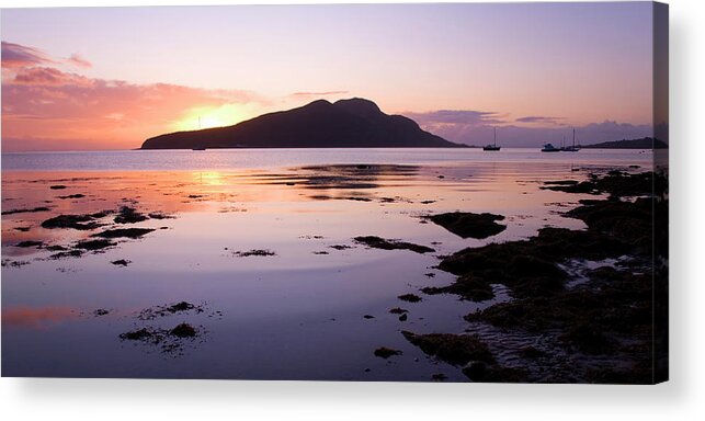 Tranquility Acrylic Print featuring the photograph View To Holy Isle At Sunrise, Arran by David C Tomlinson