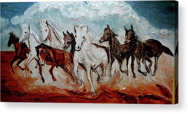 Warriors Acrylic Print featuring the painting Warrriors by Anand Swaroop Manchiraju