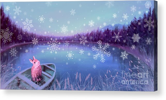 Stirrup Lake Acrylic Print featuring the painting Winter Dream by Yoonhee Ko