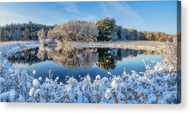 Uw Madison Arboretum Acrylic Print featuring the photograph Winter's Reflection by Brad Bellisle