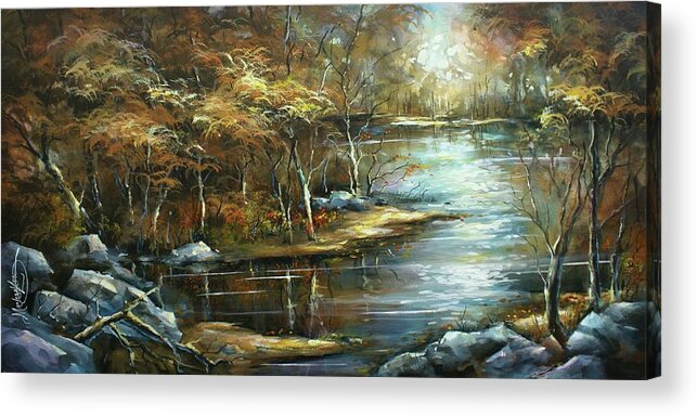 Landscape Acrylic Print featuring the painting Landscape by Michael Lang