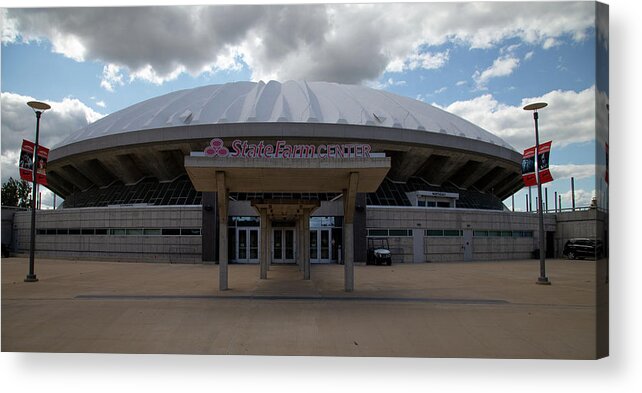 University Of Illinois Acrylic Print featuring the photograph Wide shot of State Farm Center at University of Illinois by Eldon McGraw