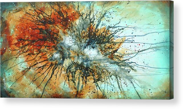 Abstract Acrylic Print featuring the painting Impact #2 by Michael Lang