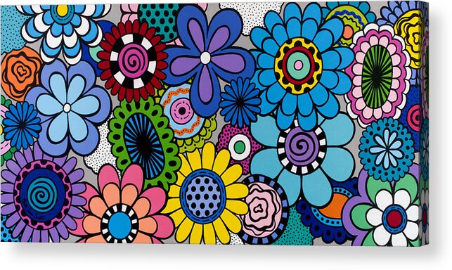 Flowers Acrylic Print featuring the painting All About the Blooms by Beth Ann Scott