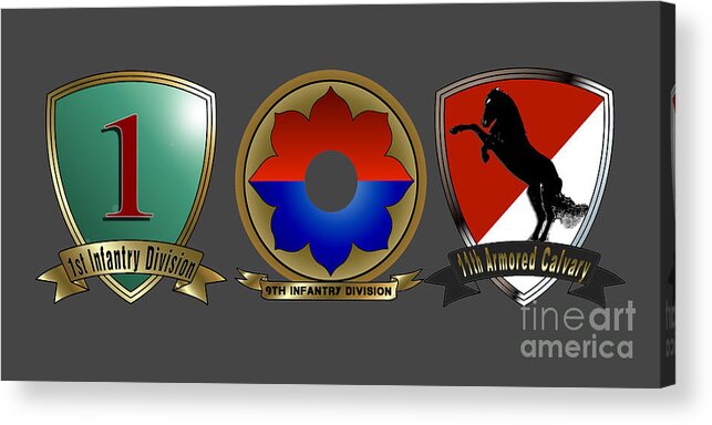 Various Acrylic Print featuring the digital art Army Units by Bill Richards