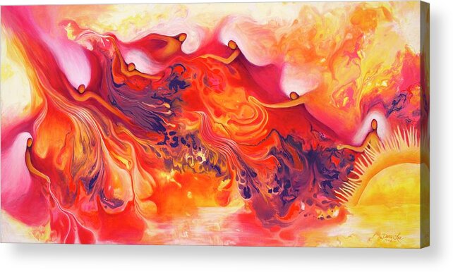 Sisterhood Acrylic Print featuring the painting Candescent by Darcy Lee Saxton