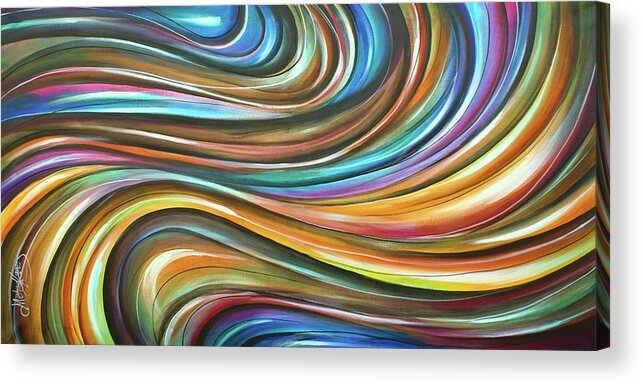 Abstract Acrylic Print featuring the painting Current by Michael Lang