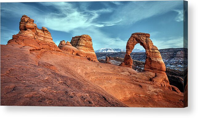 2020 Utah Trip Acrylic Print featuring the photograph Delicate Arch Landscape by Gary Johnson