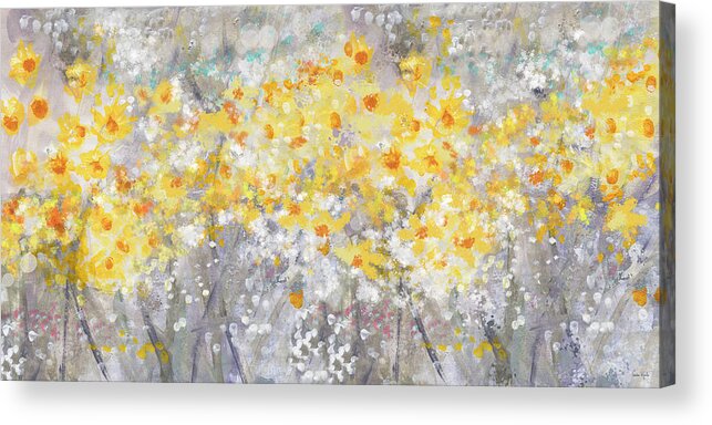 Flowers Acrylic Print featuring the painting Dusty Miller Landscape- Art by Linda Woods by Linda Woods
