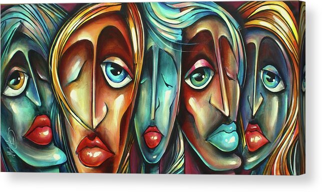 Urban Expression Acrylic Print featuring the painting 'Face Us 2' by Michael Lang