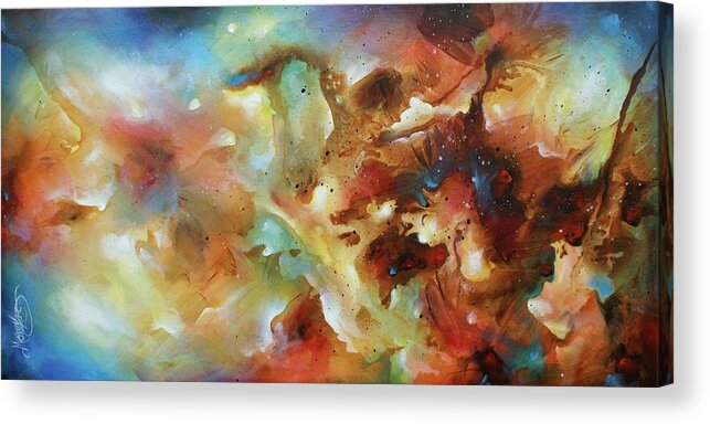 Abstract Acrylic Print featuring the painting Outside In by Michael Lang