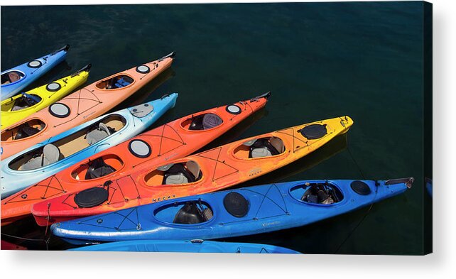 Kayaks Acrylic Print featuring the photograph Kayaks by Robert Dann