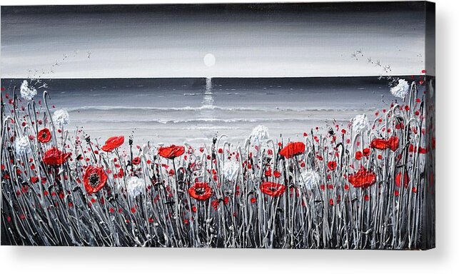 Redpoppies Acrylic Print featuring the painting Make a wish by Amanda Dagg