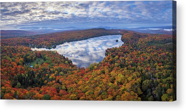 Newark Pond Acrylic Print featuring the photograph Newark Pond Vermont Fall Reflection by John Rowe