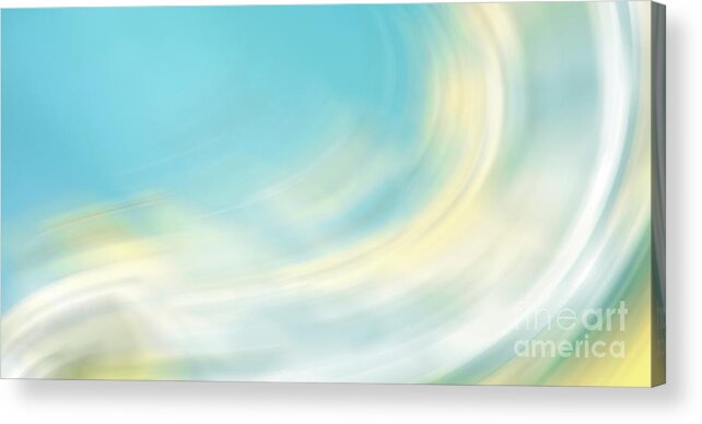 Ocean Acrylic Print featuring the digital art Ocean Tranquillity - Riding The Wave by Wendy Wilton