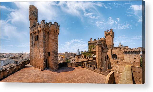 Fortification Acrylic Print featuring the photograph Olite from the castle's terrace by Micah Offman